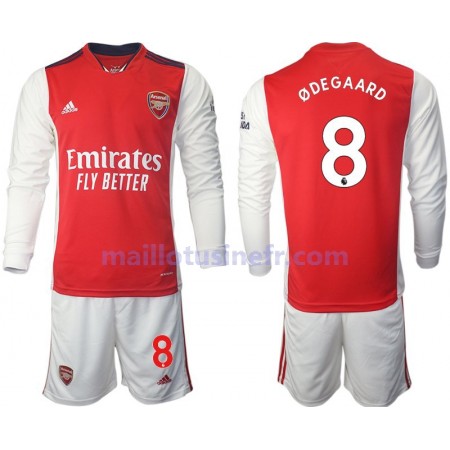 Maillot de Foot Arsenal Odegaard 8 Domicile 2021-22 Manches Longues - Enfant